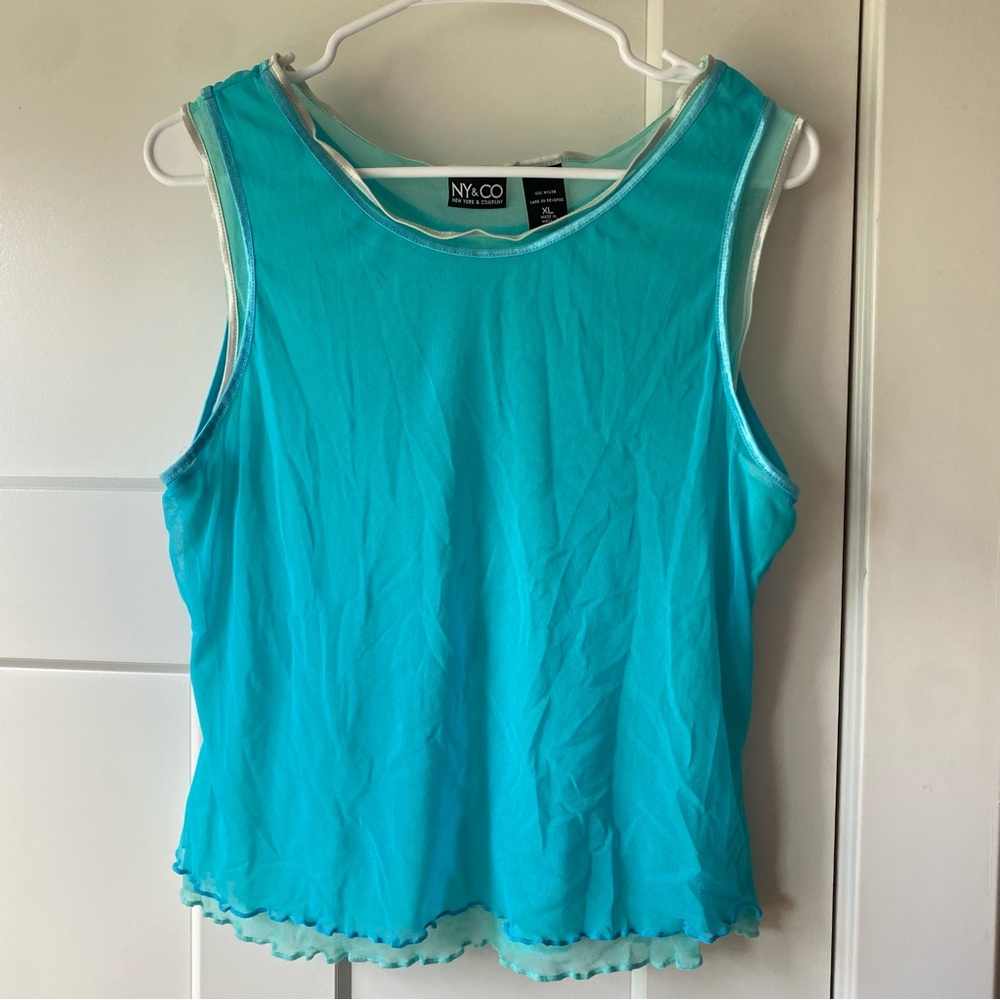 New York & Company Turquoise Tank Top